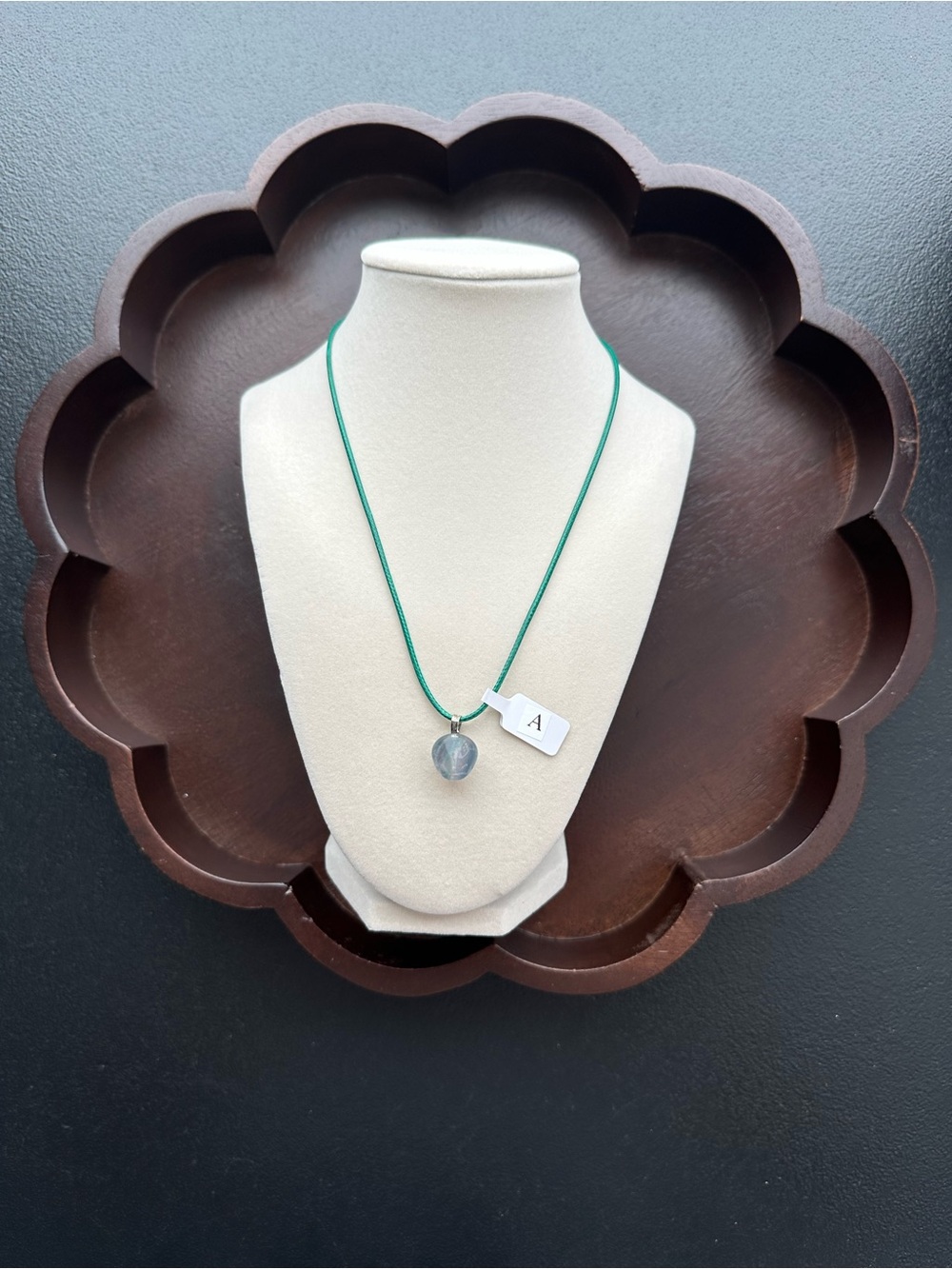 Women’s or Teens Green Cord Necklace with Green & Purple Apple Pendant Set of 5
